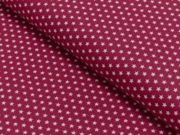 Baumwoll Druck Sterne Fuchsia/Weiß  Ø 2,5 mm